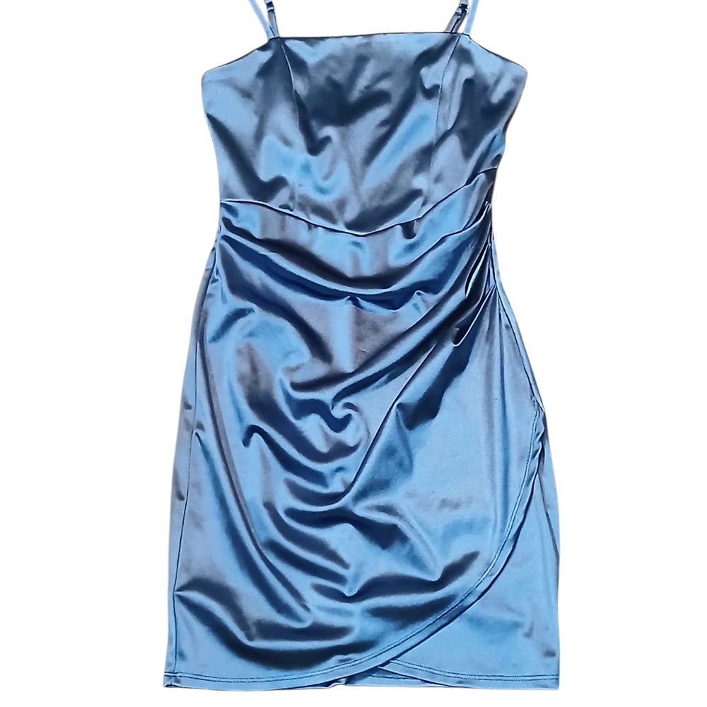 Honey And Rosie Blue Faux Wrap Dress Size Small